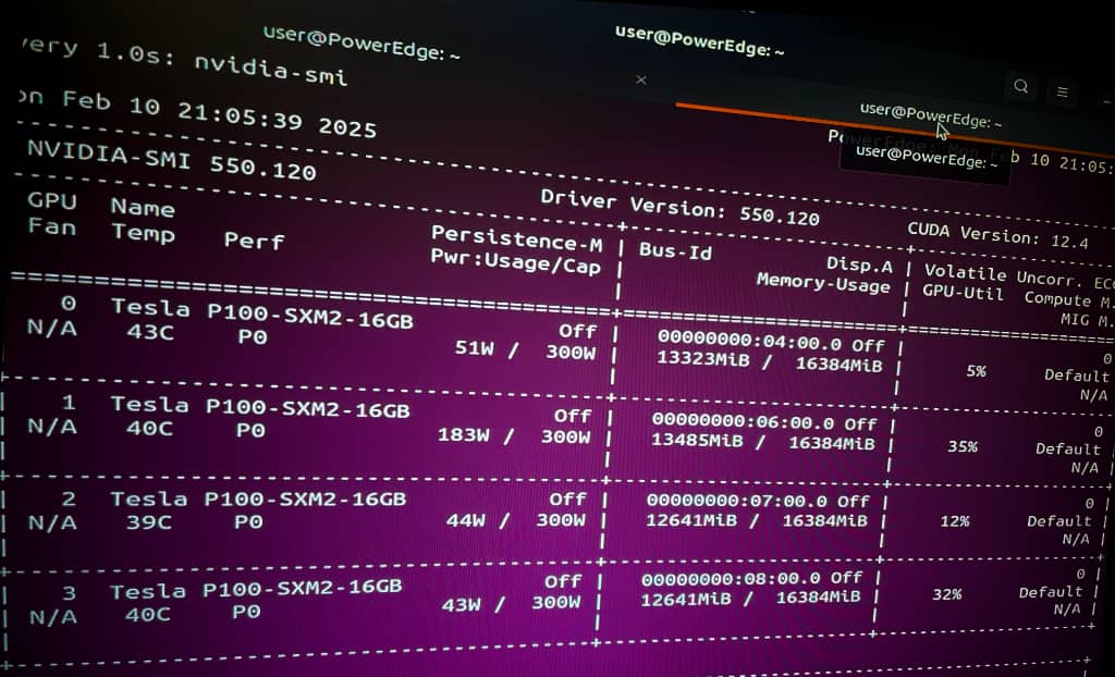Dell PowerEdge NVIDIA-smi