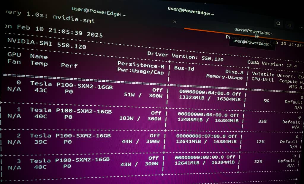 Dell PowerEdge NVIDIA-smi 